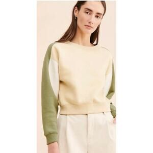 Anthropologie Daily Practice colorblocked crop sweatshirt women's size L